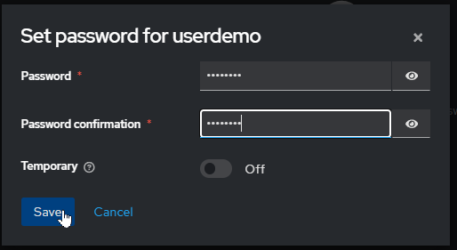 set password dialog