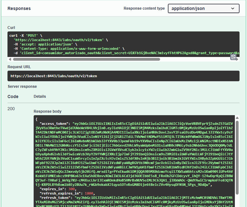 token response ok from keycloak