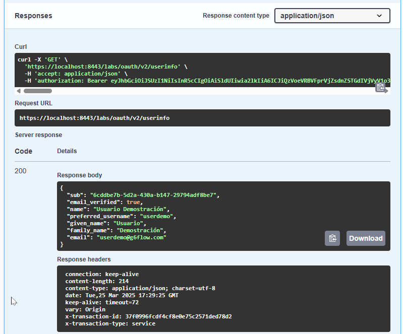 token validation response