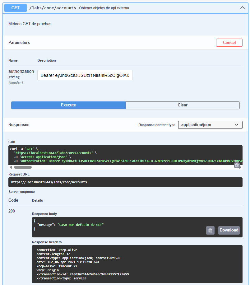 get with valid token