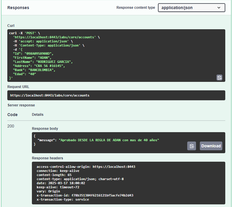 response post token ok