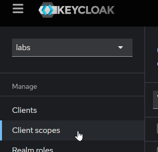 nav bar client scopes