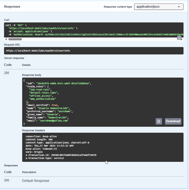 response userinfo with realm roles