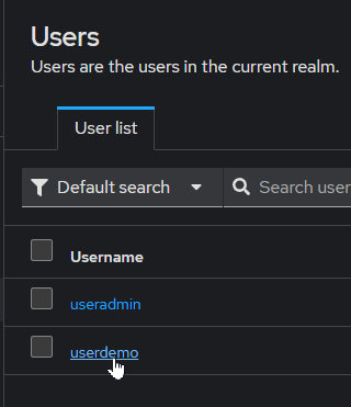 select userdemo user