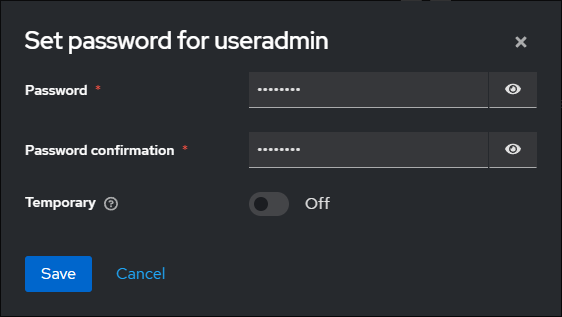 set password dialiog