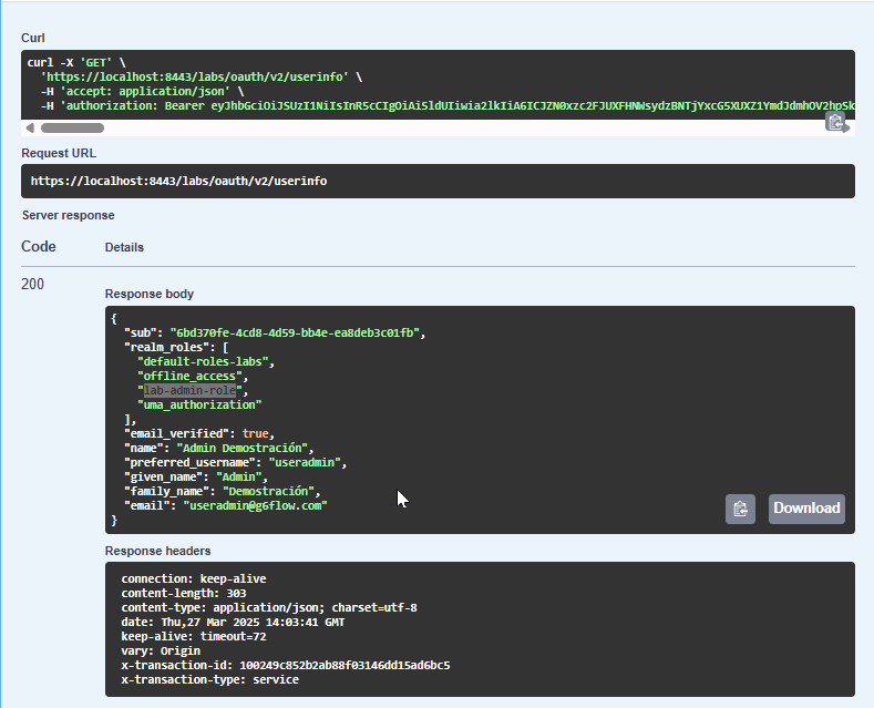 useradmin userinfo with realm roles